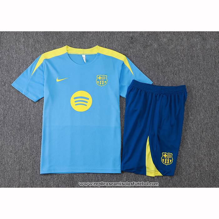 Fato de Treino Barcelona 2025-2026 Manga Curta Azul - Calcas Curta